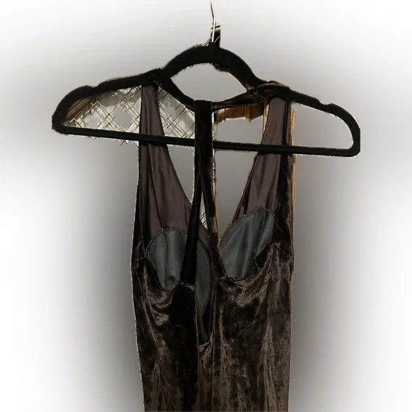 Vintage Haute Couture brown velvet gown SIZE 4. - Picture 3 of 3